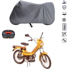 Tegin ACC | Ramzey Classic Arka Çanta Bağlantı Tokalı Uyumlu Solarblock Prime Uyumlu Motosiklet Brandası | Su Geçirmez, %99 UV, Yansıtıcı Gümüş Üst, 360° Lastikli, Taşıma Çantalı