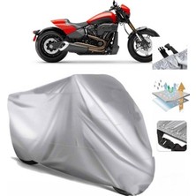 Tegin ACC | Softail Fxdr 114 Arka Çanta (Bağlantı Tokalı) Uyumlu Solarblock Prime Uyumlu Motosiklet Brandası | Su Geçirmez, %99 UV, Yansıtıcı Gümüş Üst