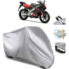 Tegin ACC | Derbi Gpr 125 R Arka Çanta (Bağlantı Tokalı) Uyumlu Solarblock Prime Uyumlu Motosiklet Brandası | Su Geçirmez, %99 UV, Yansıtıcı Gümüş Üst