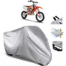 Tegin ACC | Ktm 65 Sx Arka Çanta (Bağlantı Tokalı) Uyumlu Solarblock Prime Uyumlu Motosiklet Brandası | Su Geçirmez, %99 UV, Yansıtıcı Gümüş Üst, 360° Lastikli, Taşıma Çantalı