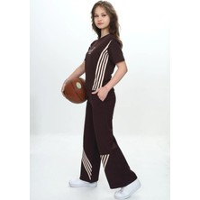 Kız Çocuk Ikili Alt&üst Takım -  Pantolon & Kısa Kollu Tişört – %100 Pamuk - Aüt - 2035