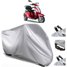 Tegin ACC | Stmax Gf 910 Elektrikli Arka Çanta (Bağlantı Tokalı) Uyumlu Solarblock Uyumlu Motosiklet Brandası | Su Geçirmez, %99 UV, Yansıtıcı Gümüş Üst