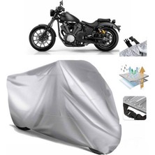 Tegin ACC | Yamaha XV950R (Bağlantı Tokalı) Uyumlu Solarblock Prime Uyumlu Motosiklet Brandası | Su Geçirmez, %99 UV, Yansıtıcı Gümüş Üst, 360° Lastikli, Taşıma Çantalı