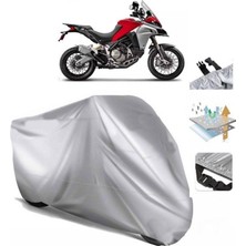 Tegin ACC | Ducati Multistrada 1200 Enduro Arka Çanta (Bağlantı Tokalı) Uyumlu Solarblock Uyumlu Motosiklet Brandası | Su Geçirmez, %99 UV, Yansıtıcı Gümüş Üst