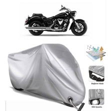Tegin ACC | Yamaha Xvs 1300 A (Bağlantı Tokalı) Uyumlu Solarblock Prime Uyumlu Motosiklet Brandası | Su Geçirmez, %99 UV, Yansıtıcı Gümüş Üst, 360° Lastikli, Taşıma Çantalı