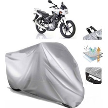 Tegin ACC | Yamaha Ybr 125 Esd Arka Çanta (Bağlantı Tokalı) Uyumlu Solarblock Prime Uyumlu Motosiklet Brandası | Su Geçirmez, %99 UV, Yansıtıcı Gümüş Üst