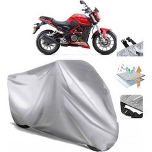 Tegin ACC | Benelli Tnt 25 (Bağlantı Tokalı) Uyumlu Solarblock Prime Uyumlu Motosiklet Brandası | Su Geçirmez, %99 UV, Yansıtıcı Gümüş Üst, 360° Lastikli, Taşıma Çantalı