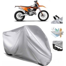 Tegin ACC | Ktm 300 Exc Arka Çanta (Bağlantı Tokalı) Uyumlu Solarblock Prime Uyumlu Motosiklet Brandası | Su Geçirmez, %99 UV, Yansıtıcı Gümüş Üst, 360° Lastikli, Taşıma Çantalı