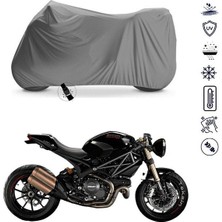 Tegin ACC | Ducati 1100 Evo Bağlantı Tokalı Uyumlu Solarblock Prime Uyumlu Motosiklet Brandası | Su Geçirmez, %99 UV, Yansıtıcı Gümüş Üst, 360° Lastikli, Taşıma Çantalı