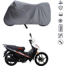 Tegin ACC | Stmax Mega 100 Arka Çanta Bağlantı Tokalı Uyumlu Solarblock Prime Uyumlu Motosiklet Brandası | Su Geçirmez, %99 UV, Yansıtıcı Gümüş Üst, 360° Lastikli, Taşıma Çantalı