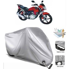 Tegin ACC | Bisan Tornado Fkt 150 (Bağlantı Tokalı) Uyumlu Solarblock Prime Uyumlu Motosiklet Brandası | Su Geçirmez, %99 UV, Yansıtıcı Gümüş Üst, 360° Lastikli, Taşıma Çantalı