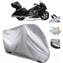 Tegin ACC | Victory Vision Tour Arka Çanta (Bağlantı Tokalı) Uyumlu Solarblock Prime Uyumlu Motosiklet Brandası | Su Geçirmez, %99 UV, Yansıtıcı Gümüş Üst