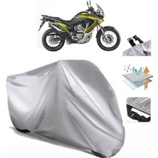 Tegin ACC | Honda Xl 700 Transalp (Bağlantı Tokalı) Uyumlu Solarblock Prime Uyumlu Motosiklet Brandası | Su Geçirmez, %99 UV, Yansıtıcı Gümüş Üst, 360° Lastikli, Taşıma Çantalı