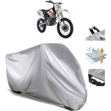 Tegin ACC | Mondial X-Treme Moto Cross Arka Çanta (Bağlantı Tokalı) Uyumlu Solarblock Uyumlu Motosiklet Brandası | Su Geçirmez, %99 UV, Yansıtıcı Gümüş Üst