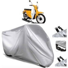 Tegin ACC | Apachi E-Cup Elektrikli Arka Çanta (Bağlantı Tokalı) Uyumlu Solarblock Uyumlu Motosiklet Brandası | Su Geçirmez, %99 UV, Yansıtıcı Gümüş Üst