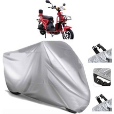 Tegin ACC | Mondial E-Mon Trans Elektrikli Arka Çanta (Bağlantı Tokalı) Uyumlu Solarblock Uyumlu Motosiklet Brandası | Su Geçirmez, %99 UV, Yansıtıcı Gümüş Üst