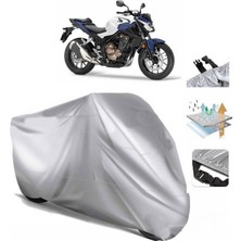 Tegin ACC | Honda Cb 500 F Arka Çanta (Bağlantı Tokalı) Uyumlu Solarblock Prime Uyumlu Motosiklet Brandası | Su Geçirmez, %99 UV, Yansıtıcı Gümüş Üst