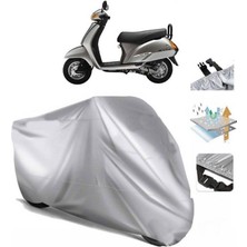Tegin ACC | Honda Activa 100 Arka Çanta (Bağlantı Tokalı) Uyumlu Solarblock Prime Uyumlu Motosiklet Brandası | Su Geçirmez, %99 UV, Yansıtıcı Gümüş Üst