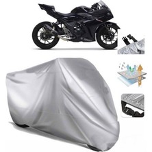 Tegin ACC | Suzuki Gsx-R 250 (Bağlantı Tokalı) Uyumlu Solarblock Prime Uyumlu Motosiklet Brandası | Su Geçirmez, %99 UV, Yansıtıcı Gümüş Üst, 360° Lastikli, Taşıma Çantalı