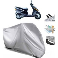 Tegin ACC | Honda Beat Arka Çanta (Bağlantı Tokalı) Uyumlu Solarblock Prime Uyumlu Motosiklet Brandası | Su Geçirmez, %99 UV, Yansıtıcı Gümüş Üst, 360° Lastikli, Taşıma Çantalı