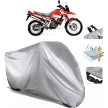 Tegin ACC | Suzuki DR800 Big (Bağlantı Tokalı) Uyumlu Solarblock Prime Uyumlu Motosiklet Brandası | Su Geçirmez, %99 UV, Yansıtıcı Gümüş Üst, 360° Lastikli, Taşıma Çantalı