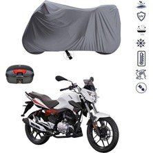 Tegin ACC | Derbi Stx 150 Arka Çanta Bağlantı Tokalı Uyumlu Solarblock Prime Uyumlu Motosiklet Brandası | Su Geçirmez, %99 UV, Yansıtıcı Gümüş Üst, 360° Lastikli, Taşıma Çantalı