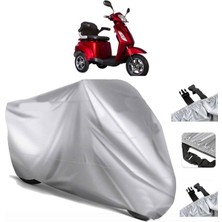 Tegin ACC | Volta Vm4 Elektrikli Arka Çanta (Bağlantı Tokalı) Uyumlu Solarblock Prime Uyumlu Motosiklet Brandası | Su Geçirmez, %99 UV, Yansıtıcı Gümüş Üst