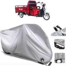 Tegin ACC | Volta Vt5 Elektrikli Arka Çanta (Bağlantı Tokalı) Uyumlu Solarblock Prime Uyumlu Motosiklet Brandası | Su Geçirmez, %99 UV, Yansıtıcı Gümüş Üst