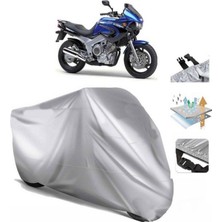 Tegin ACC | Yamaha Tdm 850 Arka Çanta (Bağlantı Tokalı) Uyumlu Solarblock Prime Uyumlu Motosiklet Brandası | Su Geçirmez, %99 UV, Yansıtıcı Gümüş Üst