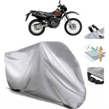 Tegin ACC | Suzuki DR350 (Bağlantı Tokalı) Uyumlu Solarblock Prime Uyumlu Motosiklet Brandası | Su Geçirmez, %99 UV, Yansıtıcı Gümüş Üst, 360° Lastikli, Taşıma Çantalı