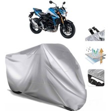 Tegin ACC | Suzuki Gsr 750 (Bağlantı Tokalı) Uyumlu Solarblock Prime Uyumlu Motosiklet Brandası | Su Geçirmez, %99 UV, Yansıtıcı Gümüş Üst, 360° Lastikli, Taşıma Çantalı