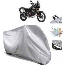 Tegin ACC | Yamaha Tenere 700 Arka Çanta (Bağlantı Tokalı) Uyumlu Solarblock Prime Uyumlu Motosiklet Brandası | Su Geçirmez, %99 UV, Yansıtıcı Gümüş Üst