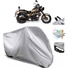 Tegin ACC | Falcon Freedom 250 Arka Çanta (Bağlantı Tokalı) Uyumlu Solarblock Prime Uyumlu Motosiklet Brandası | Su Geçirmez, %99 UV, Yansıtıcı Gümüş Üst