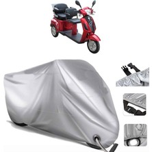 Tegin ACC | Falcon Assistant Xl 2500 Elektrikli Arka Çanta (Bağlantı Tokalı) Uyumlu Solarblock Uyumlu Motosiklet Brandası | Su Geçirmez, %99 UV, Yansıtıcı Gümüş Üst