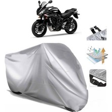 Tegin ACC | Yamaha Fz6 Fazer S2 Abs Arka Çanta (Bağlantı Tokalı) Uyumlu Solarblock Uyumlu Motosiklet Brandası | Su Geçirmez, %99 UV, Yansıtıcı Gümüş Üst