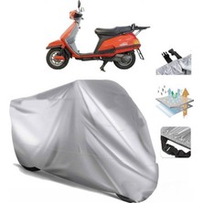 Tegin ACC | Yamaha Beluga 125 (Bağlantı Tokalı) Uyumlu Solarblock Prime Uyumlu Motosiklet Brandası | Su Geçirmez, %99 UV, Yansıtıcı Gümüş Üst, 360° Lastikli, Taşıma Çantalı