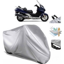 Tegin ACC | Honda Sw T600 (Bağlantı Tokalı) Uyumlu Solarblock Prime Uyumlu Motosiklet Brandası | Su Geçirmez, %99 UV, Yansıtıcı Gümüş Üst, 360° Lastikli, Taşıma Çantalı