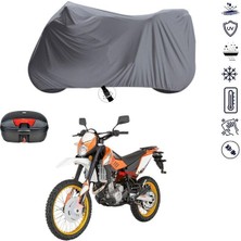 Tegin ACC | Mondial X-Treme Enduro Arka Çanta Bağlantı Tokalı Uyumlu Solarblock Uyumlu Motosiklet Brandası | Su Geçirmez, %99 UV, Yansıtıcı Gümüş Üst