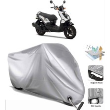 Tegin ACC | Yamaha Bw's 125 Arka Çanta (Bağlantı Tokalı) Uyumlu Solarblock Prime Uyumlu Motosiklet Brandası | Su Geçirmez, %99 UV, Yansıtıcı Gümüş Üst