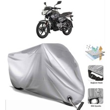 Tegin ACC | Bajaj Pulsar Ns 125 Arka Çanta (Bağlantı Tokalı) Uyumlu Solarblock Prime Uyumlu Motosiklet Brandası | Su Geçirmez, %99 UV, Yansıtıcı Gümüş Üst