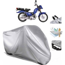 Tegin ACC | Kanuni Zebra 90 Arka Çanta (Bağlantı Tokalı) Uyumlu Solarblock Prime Uyumlu Motosiklet Brandası | Su Geçirmez, %99 UV, Yansıtıcı Gümüş Üst