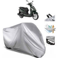 Tegin ACC | Yamaha D'elight (Bağlantı Tokalı) Uyumlu Solarblock Prime Uyumlu Motosiklet Brandası | Su Geçirmez, %99 UV, Yansıtıcı Gümüş Üst, 360° Lastikli, Taşıma Çantalı