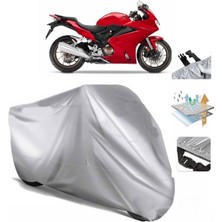 Tegin ACC | Honda Vfr 800 Arka Çanta (Bağlantı Tokalı) Uyumlu Solarblock Prime Uyumlu Motosiklet Brandası | Su Geçirmez, %99 UV, Yansıtıcı Gümüş Üst, 360° Lastikli, Taşıma Çantalı