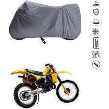 Tegin ACC | Suzuki Rm 125 Bağlantı Tokalı Uyumlu Solarblock Prime Uyumlu Motosiklet Brandası | Su Geçirmez, %99 UV, Yansıtıcı Gümüş Üst, 360° Lastikli, Taşıma Çantalı