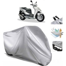 Tegin ACC | Honda Dylan 125 Arka Çanta (Bağlantı Tokalı) Uyumlu Solarblock Prime Uyumlu Motosiklet Brandası | Su Geçirmez, %99 UV, Yansıtıcı Gümüş Üst
