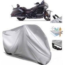 Tegin ACC | Honda Goldwing F6B Arka Çanta (Bağlantı Tokalı) Uyumlu Solarblock Prime Uyumlu Motosiklet Brandası | Su Geçirmez, %99 UV, Yansıtıcı Gümüş Üst