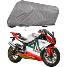 Tegin ACC | Aprilia Rs 250 Bağlantı Tokalı Uyumlu Solarblock Prime Uyumlu Motosiklet Brandası | Su Geçirmez, %99 UV, Yansıtıcı Gümüş Üst, 360° Lastikli, Taşıma Çantalı