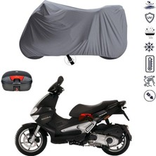 Tegin ACC | Gilera Runner 200ST Bağlantı Tokalı Uyumlu Solarblock Prime Uyumlu Motosiklet Brandası | Su Geçirmez, %99 UV, Yansıtıcı Gümüş Üst, 360° Lastikli, Taşıma Çantalı