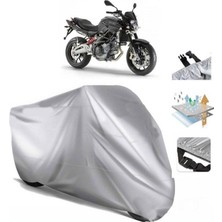 Tegin ACC | Aprilia Shiver 750 Arka Çanta (Bağlantı Tokalı) Uyumlu Solarblock Prime Uyumlu Motosiklet Brandası | Su Geçirmez, %99 UV, Yansıtıcı Gümüş Üst