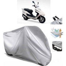 Tegin ACC | Asya Efsane Eco 100 Arka Çanta (Bağlantı Tokalı) Uyumlu Solarblock Prime Uyumlu Motosiklet Brandası | Su Geçirmez, %99 UV, Yansıtıcı Gümüş Üst